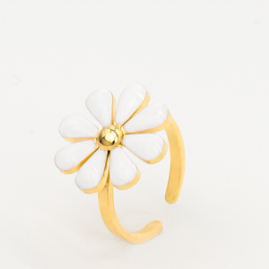 Accesorios Lindos Hipoalergénicos <span class=keywords><strong>para</strong></span> <span class=keywords><strong>Adolescentes</strong></span>, Joyería Delicada de Acero Inoxidable, Anillo Ajustable de Flor Blanca <span class=keywords><strong>para</strong></span> <span class=keywords><strong>Niñas</strong></span> - Product Image 5