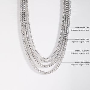 Hip Hop 925 argento <span class=keywords><strong>Moissanite</strong></span> catena Tennis 18k oro bianco glassato fuori collana bracciale di alta gioielleria per uomo donna - Product Image 6