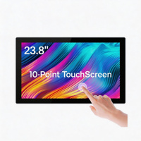 Nuevo Monitor Táctil PCAP Industrial Robusto de Metal Completo, Panel PC de 21.5-23.8 Pulgadas para Juegos, Windows 11/Android, con DVI, VGA, USB