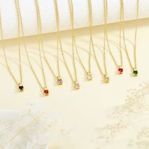 Joyería de Moda Personalizada para Mujer, Collar con Colgante de Zirconia Multicolor Redonda, Chapado en Oro de 18k, Acero Inoxidable, Regalos - Product Image 6