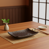 Nouvelle assiette plate japonaise en mélamine bleu foncé de 6 pouces à vendre