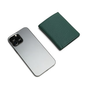 Hiram Beron カスタムロゴ ブランド名 OEM ODM メンズ スリム ミニマリスト ペブルパターン レザー RFID マルチカード ウォレット - Product Image 6