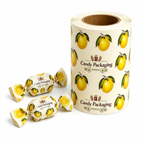 Kertas Lilin Permen Lemon Lembut Khusus - Gulungan Laminasi Mengkilap Kelas Makanan untuk Permen Keras Rasa Jeruk & Kembang Gula