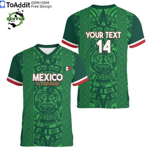 เสื้อฟุตบอลทีมชาติเม็กซิโก ปี 2026 สีเขียวแดง ชุดเหย้า ชุดเยือน ลาย Siempre Con El Tri เสื้อฟุตบอลไทย คอวี ผ้าตาข่าย - Product Image 4