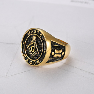 UJBOX Classic Master <span class=keywords><strong>Mason</strong></span> Anillos Masónicos para Hombres Aceite Negro Acero Inoxidable Aceite Negro AG Free-<span class=keywords><strong>Mason</strong></span> Anillos Joyería Regalo R753G - Product Image 6