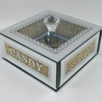 FOSUN Boîte à bonbons en cristal pour décoration de la maison Boîte à bonbons aux fruits pour dessert Boîte de stockage de chocolat avec logo personnalisé et couvercle