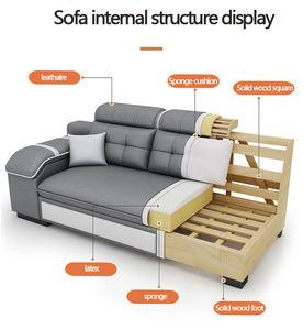 Bộ ghế sofa chữ U hiện đại, tùy chỉnh, bán chạy, chất liệu da/vải, kiểu dáng chữ L, có cổng USB và âm thanh, bộ ghế góc - Product Image 5