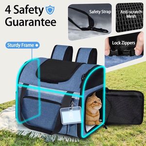 Free Sample Pet <b>Backpack</b> Carrier 17x13x9.5 Southwest Airline Approved for 1-15 LBS Small <b>Cats</b> and Dogs(Blue) - Product Image 3