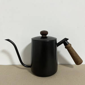 Cafetera de Goteo de Acero Inoxidable con Tapa de 600 ml, Boquilla Estrecha y Larga de Teflón, Mango de Madera, Cafetera de Vertido - Product Image 6