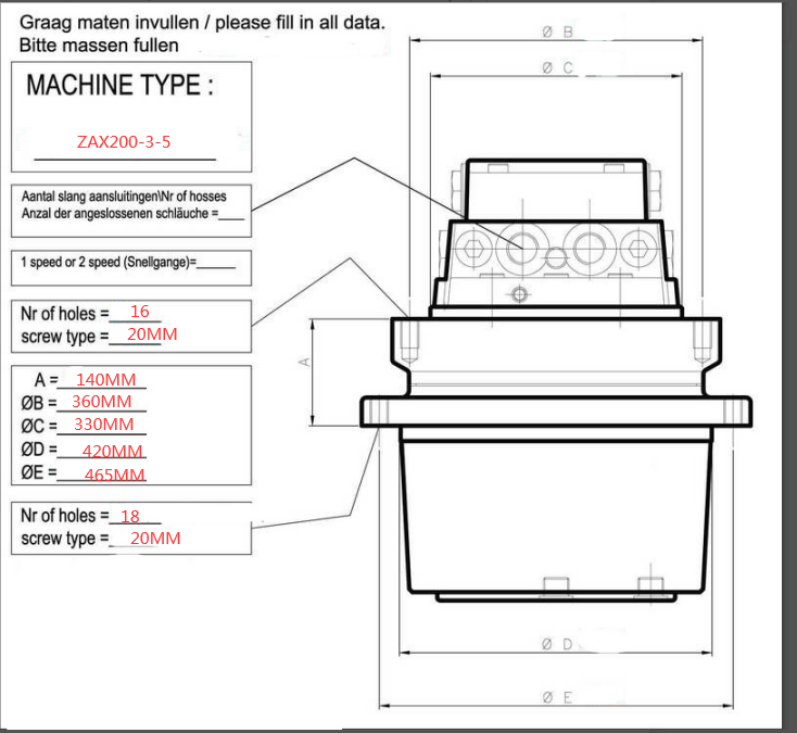 Excavators Travel Motor Assy ZAX200-3 ZAX225US-3 9233692 9261222 Final Drive Assy For Hitachi