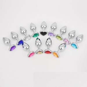Beaux bijoux en forme de coeur en métal Backyard Anal Plug avec cristal sexe Vaginal jouet <span class=keywords><strong>Anus</strong></span> Massage Butt Plug ensemble pour les femmes - Product Image 2