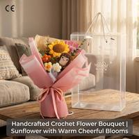 Best-seller transfrontalier, bouquet de fleurs séchées en fil de laine, fait main, crocheté et tricoté, boîte cadeau, bouquet prêt à offrir pour la fête des mères