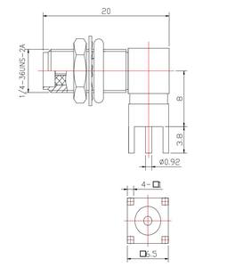 Üretici özelleştirilebilir 50ohm SMA kadın Jack bölme su geçirmez kenar 90 derece sağ açılı RA Rf koaksiyel PCB konnektörler - Product Image 1