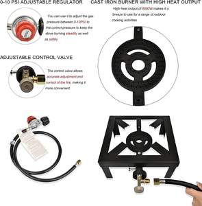 Réchaud à <span class=keywords><strong>gaz</strong></span> portable en <span class=keywords><strong>fonte</strong></span> robuste et durable pour camping, compatible avec les interfaces de grands réservoirs de <span class=keywords><strong>gaz</strong></span> américains – Vente chaude - Product Image 4