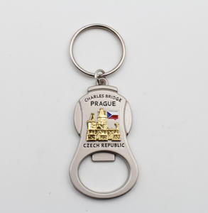 Llavero abridor de botellas de Praga Puente de Carlos de recuerdo turístico de la República Checa de Metal personalizado - Product Image 2