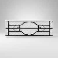 Table et chaises pliantes légères en plastique blanc de 180 cm (6 pieds) grande capacité pour l'entraînement et l'extérieur - Vente en gros
