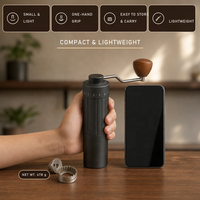 Moulin à café manuel portable ergonomique pour débutants, réglable, à faible effort, avec meules en acier inoxydable 420, idéal pour la vente en gros