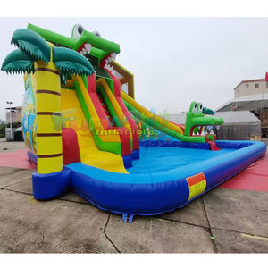 Parc aquatique gonflable de qualité commerciale avec toboggan crocodile, structure aquatique gonflable, et combo château gonflable aquatique - Product Image 3