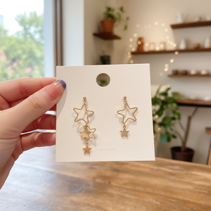 Vendita calda oro minimalista Punk orecchini pendenti di tendenza di moda geometrico cuore di Design religioso ragazze gioielli all'ingrosso - Product Image 3