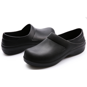 بالجملة للجنسين في جميع الأحوال الجوية استخدام المطبخ إيفا الشيف الأحذية عدم الانزلاق ومقاومة للماء أسود وأبيض سلامة اصبع القدم نمط نعل - Product Image 1