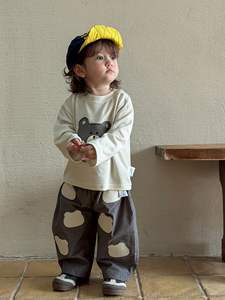 Ensemble deux pièces décontracté pour bébés garçons, style coréen, motif dessin animé, fermeture éclair, 100 % coton, collection printemps 2026 - Product Image 4