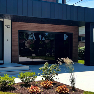 <span class=keywords><strong>Porte</strong></span> de <span class=keywords><strong>garage</strong></span> sectionnelle automatique résidentielle de haute qualité 9x8 en verre noir moderne pour <span class=keywords><strong>maison</strong></span> en aluminium sans cadre - Product Image 5