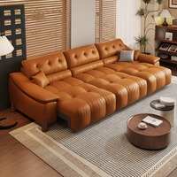 Canapé intelligent personnalisable, style moderne du milieu du siècle, canapé modulaire en cuir pour salon