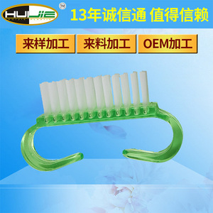 Nail <b>Brush</b> Plastic Flat Bristle For Nail Cleaning And <b>Dust</b> Removal Cyan Pink Color - Product Image 5