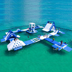 Parc aquatique flottant de mer gonflable d'île flottante commerciale drôle de Guangzhou pour le parc de parcours d'obstacles d'eau - Product Image 1