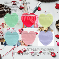 Sac d'emballage pour bijoux transparent en forme de cœur refermable pour lunettes et bijoux Cadeau pour la Saint-Valentin