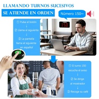 Système de gestion de files d'attente sans fil TURNO – Distributeur de numéros (version espagnole) pour Restaurants, Cafés, Hôpitaux, Cliniques, Banques, Bars