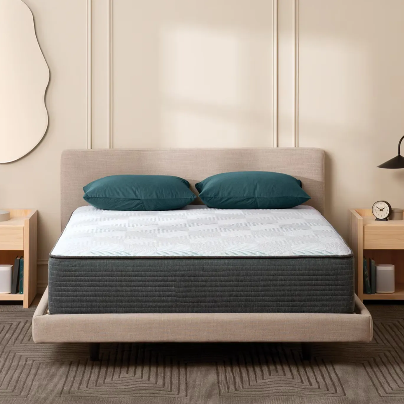 Luxury Comfortable Queen King Size Hybrid Independent Pocketed Spring Bed Mattress With Memory Foam Mattress In a Box