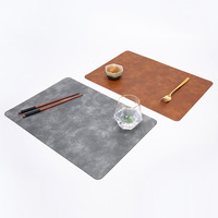 Napperon en cuir PU Double face rétro motif en cuir de vachette isolé tapis de Table à manger hôtel tapis isolé napperon de Style rétro