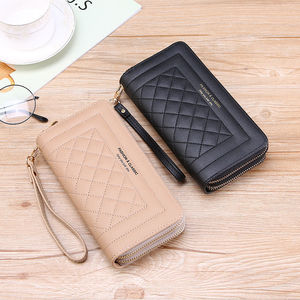 <span class=keywords><strong>Sac</strong></span> à <span class=keywords><strong>main</strong></span> décontracté long en PU géométrique pour femme, nouvelle collection, avec double fermeture éclair, grande capacité, porte-cartes, idéal pour le dropshipping transfrontalier - Product Image 2