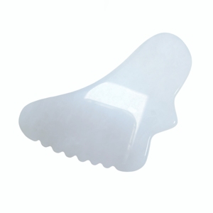 Planche Gua Sha en Jade Blanc Irrégulier à Bords Dentelés pour Massage Facial et Soin de la Peau - Product Image 2
