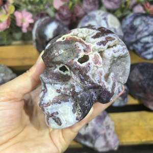 All'ingrosso natura di cristallo Fluorite teschi Druzy <span class=keywords><strong>con</strong></span> Sphelarite pietre curative <span class=keywords><strong>viola</strong></span> Fluorite teschi scolpiti per la decorazione - Product Image 2
