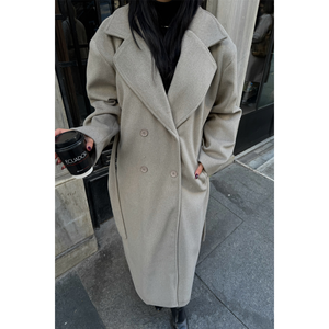 Abrigo Maxi de Cachemira Visa para Invierno, Minimalista, de Manga Larga, Tejido, Cálido, para Mujer - Product Image 4