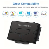 Adaptor USB 3.0, konverter kabel adaptor Hard Drive untuk Universal 2.5/3.5 inci SATA dan IDE HDD/2.5 inci SSD