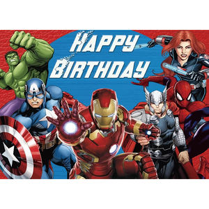 Fondo Fotográfico de Superhéroes de <span class=keywords><strong>Marvel</strong></span>, Telón de Fondo con Spider-Man, Iron Man, Hulk, Temática de los Vengadores, Personalizable - Product Image 5