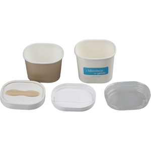 Hot bán tùy chỉnh in vuông dùng một lần giá bồn tắm Ice Cream cốc giấy <span class=keywords><strong>container</strong></span> với nắp vuông cốc giấy tùy biến - Product Image 4