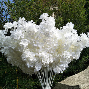 Flores artificiales de decoración al por mayor ramas de flor de cerezo de seda blanca flor de cerezo colgante artificial - Product Image 1