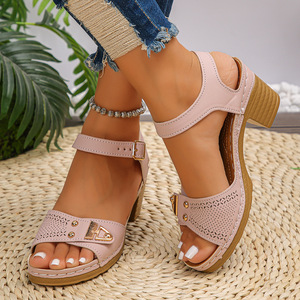Sandalias de Tacón Alto con Plataforma, Estilo Europeo, para Mujer, Invierno 2026, Estilo Veraniego, Talla Grande - Product Image 3