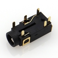 Connecteur audio pour casque JLC PJ-342 3,5 mm 6 broches, contact en cuivre plaqué or, prise femelle, connecteur de téléphone rectangulaire IP20 30V 0,5A