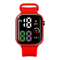 Montre LED numérique électronique pour enfants, garçons et filles, avec logo personnalisé, couleur bonbon, carrée, sportive, pas chère