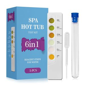 맞춤형 6 in 1 수영장 및 온수 욕조 물 테스터 키트 테스트 카세트에 대한 OEM 지원 SPA 물 - Product Image 4