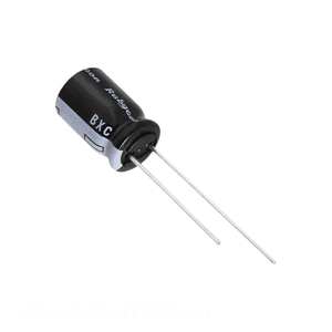 Condensateur autorisé par le distributeur CAP ALUM 4.7UF 20% 450V RADIAL Through Hole 450BXC4R7MEFCT78X20 4.7 uF - Product Image 1