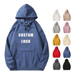 Sweat-shirts à capuche unisexe en coton uni, coupe classique, avec poches, pour homme, collection automne, grandes tailles, grammage lourd, vente en gros - Product Image 1