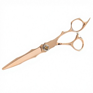Ciseaux de coiffure professionnels CNC Premium Rose Gold, acier japonais VG10 Cobalt, manche en acier. - Product Image 2