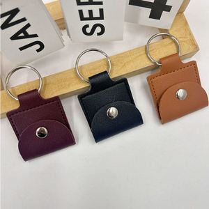 Wholesale Pu Leather Organizer Keychain Customizable Snap Button <b>Mini</b> <b>Pouch</b> for Sale Cable Key Ring Portable Storage Bag - Product Image 4