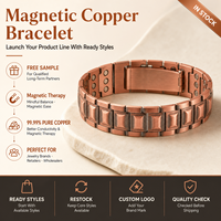Joyería Magnética de Cobre Puro, Joyería de Terapia Magnética, Brazalete de Cadena de Triple Hilera Vintage para Venta al por Mayor y Suministro de Marca Personalizada